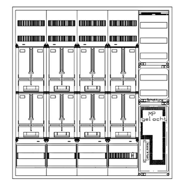 Z„hlerverteiler 7xZF, H=1400 B=1300 T=210mm, 1xTSG, VF, MF image 1