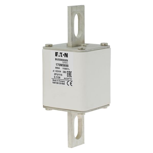 Fuse-link, high speed, 800 A, AC 1100 V, size 2, 61 x 77 x 160 mm, aR, IEC, UL image 10