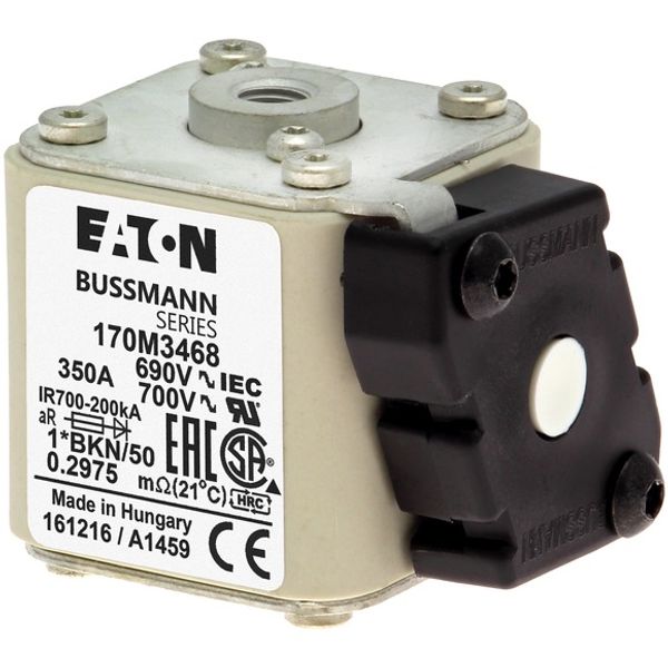 Fuse-link, high speed, 350 A, AC 690 V, compact size 1, aR, IEC, UL, single indicator image 3