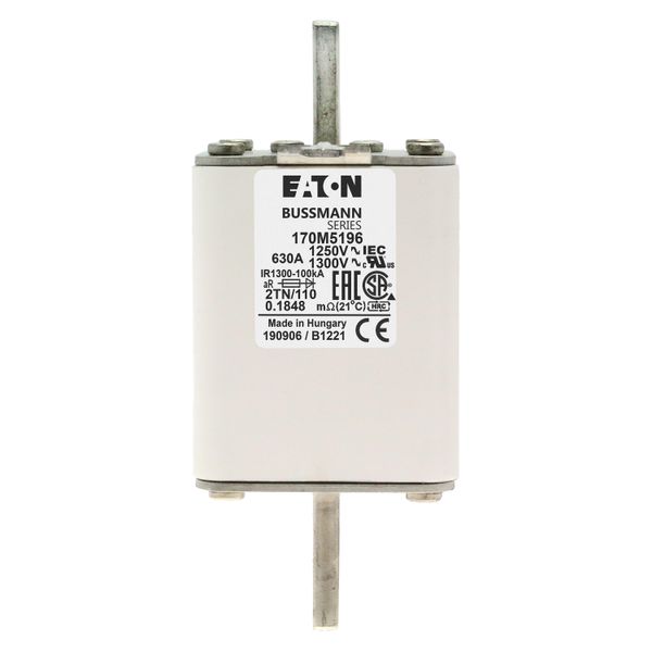 Fuse-link, high speed, 630 A, AC 1250 V, size 2, 61 x 75 x 138 mm, aR, DIN, IEC, type T indicator image 8