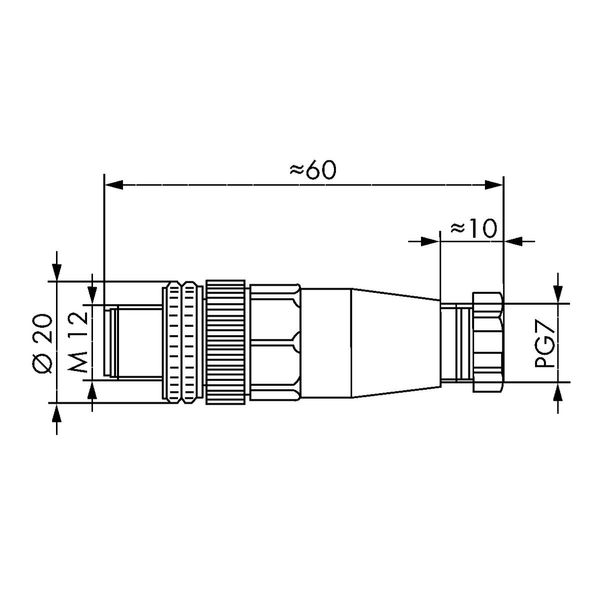 Fitted pluggable connector 4-pole M12 plug, straight, A-coded image 2