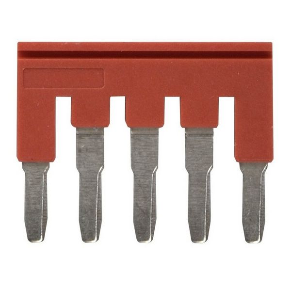 Short bar for terminal blocks 4 mm² push-in plus models, 5 poles, red image 4