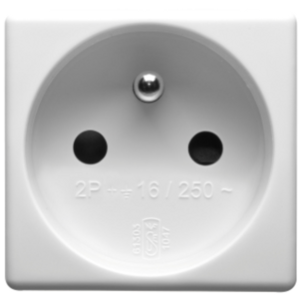 FRENCH STANDARD SOCKET-OUTLET 250V ac - 2P+E 16A - 2 MODULES - SYSTEM WHITE image 1