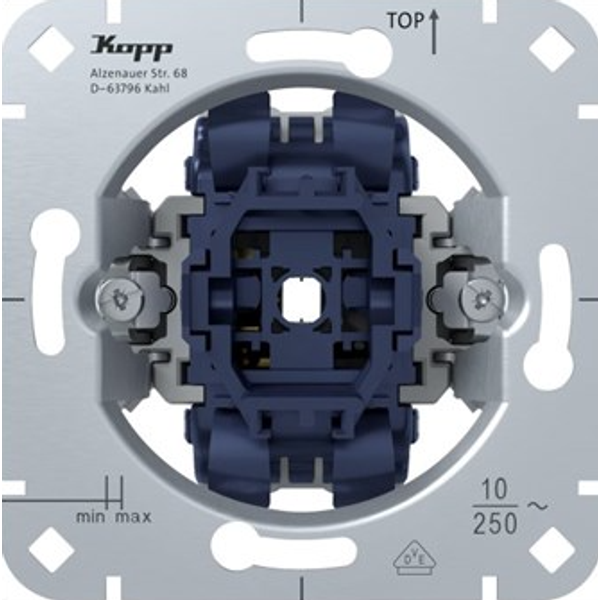 Two-way switch, 1x Rocker/push, Built-in, 250V, 10A, Aluminum, RAL9006 image 1