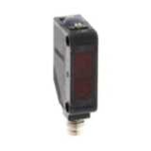 Photoelectric sensor, rectangular housing, red laser class 1, backgrou image 1