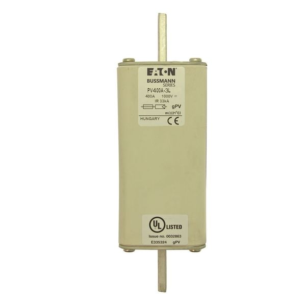 Fuse-link, high speed, 400 A, DC 1000 V, 3L, 75 x 91 x 205 mm, gPV, UL, IEC, with indicator image 17