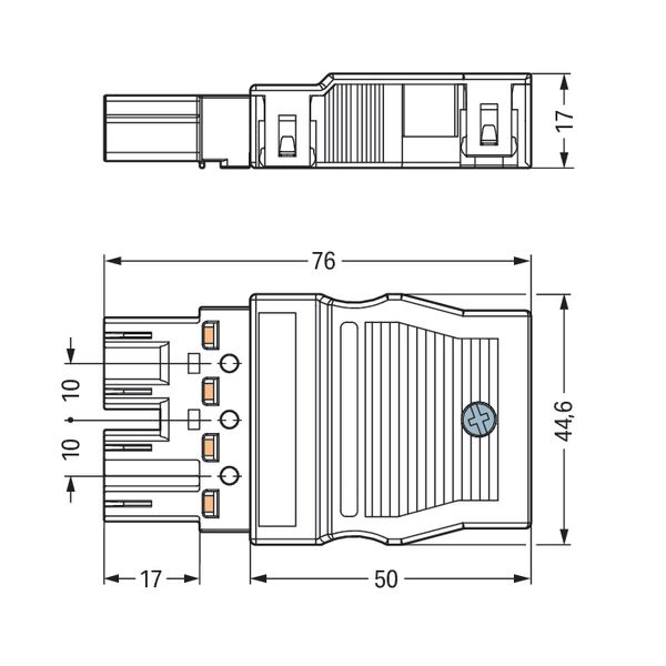 Plug with strain relief housing 4-pole white image 7