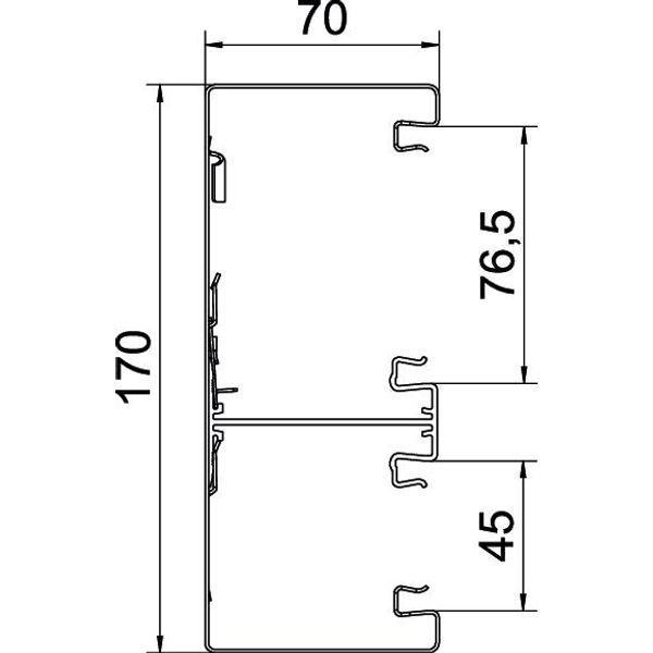 GS-D70170RW Device installation trunking asymmetrical 70x170x2000 image 2