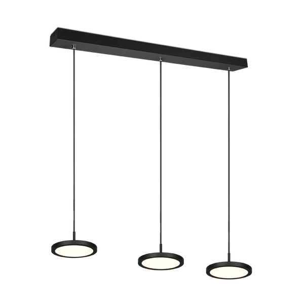 Tray LED pendant 3-pc matt black image 1