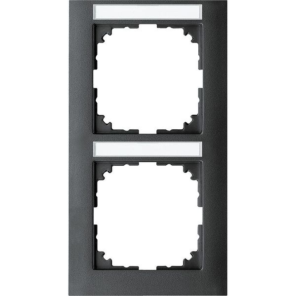 M-Pure frame, 2-fold with label holder, vertical installation, anthracite, image 1