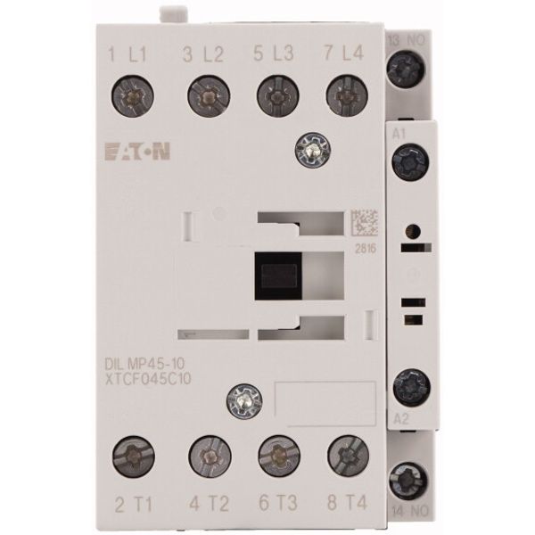 Contactor, 4 pole, AC operation, AC-1: 45 A, 1 N/O, 230 V 50 Hz, 240 V 60 Hz, Screw terminals image 2