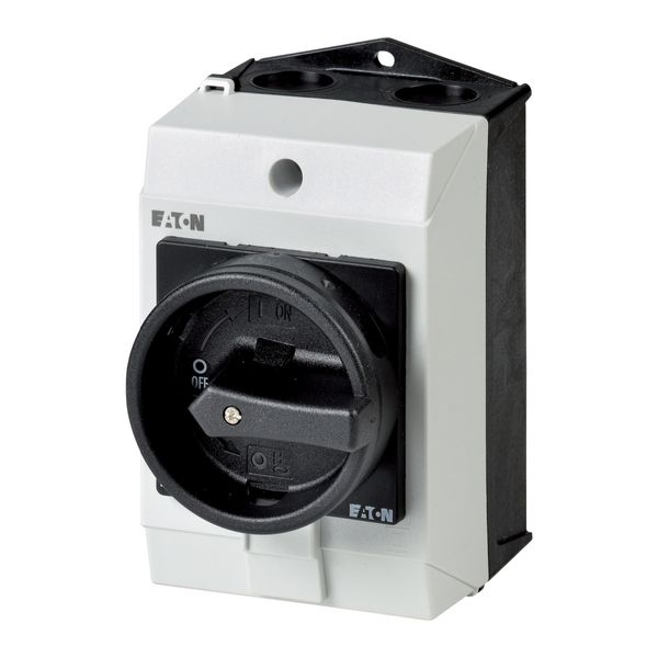 Main switch, T0, 20 A, surface mounting, 2 contact unit(s), 3 pole, 1 N/O, STOP function, With black rotary handle and locking ring, Lockable in the 0 image 42