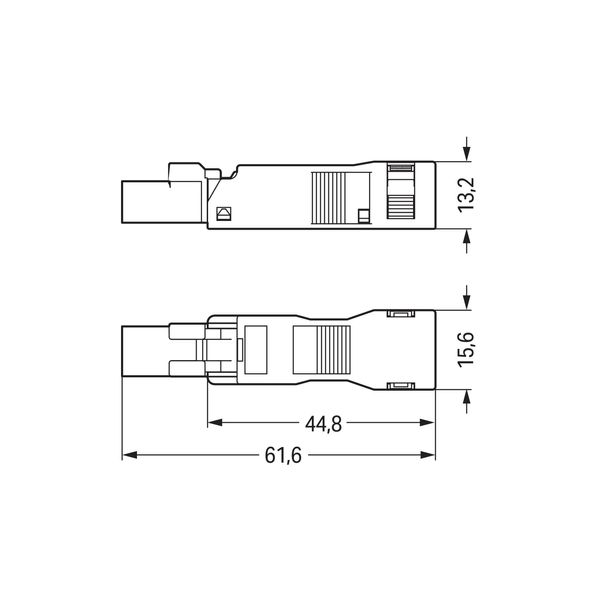 Plug with strain relief housing 2-pole white image 6