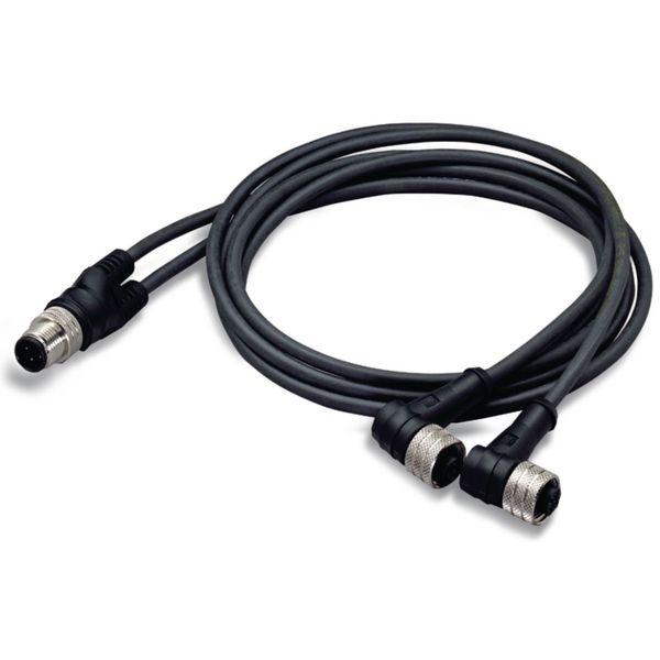 Sensor/Actuator cable 2xM12 socket angled M12A plug straight image 1
