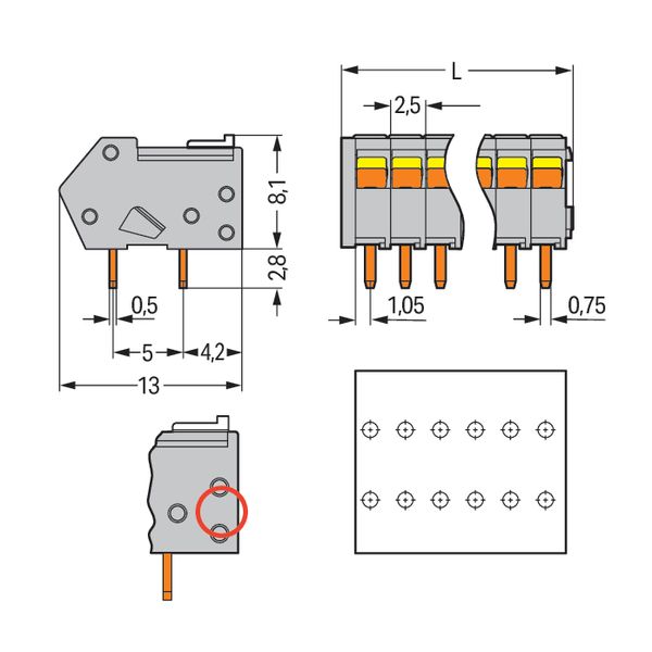 218-110/000-012 PCB terminal block; Locking slides; 0.5 mm² image 5