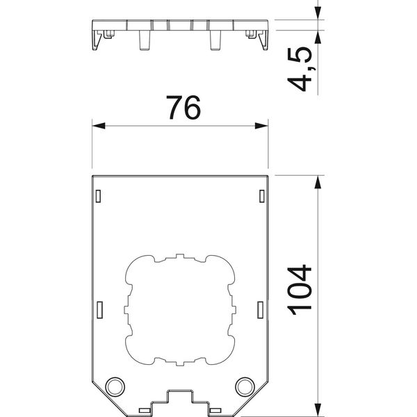 UT34 D1 Cover plate for UT3/4,1support ring device 104x76x4 image 2