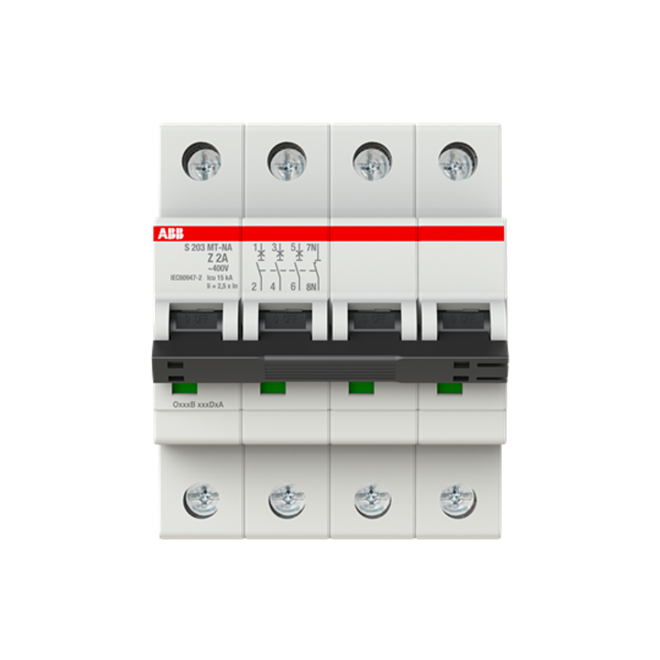 S203MT-Z2NA Miniature Circuit Breakers MCBs - 3+NP - Z - 2 A image 4