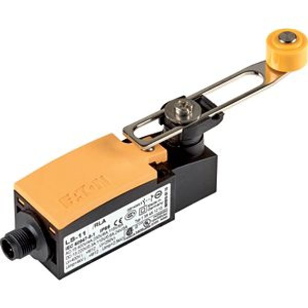 Position switch, Adjustable roller lever, Complete device, 1 N/O, 1 NC, Cage Clamp, Yellow, Insulated material, -25 - +70 °C, with M12 connector image 2