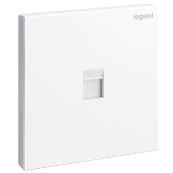 Galion - 1 gang single RJ 45 category 6 UTP socket outlet - white image 1