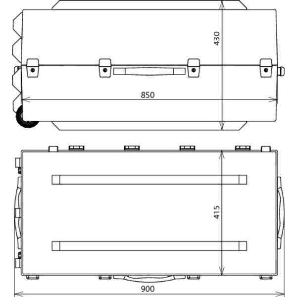 GRP case, empty 850x410x400mm for MS combined cleaning set image 2