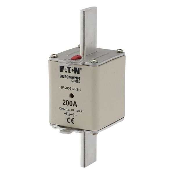 Fuse-link, high speed, 200 A, DC 1000 V, NH2, 54 x 61 x 150 mm, gBat, IEC, blade connection image 10