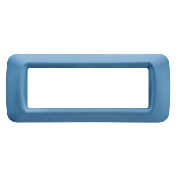TOP SYSTEM PLATE - IN TECHNOPOLYMER GLOSS FINISHING - 6 GANG - SKY BLUE - SYSTEM image 2