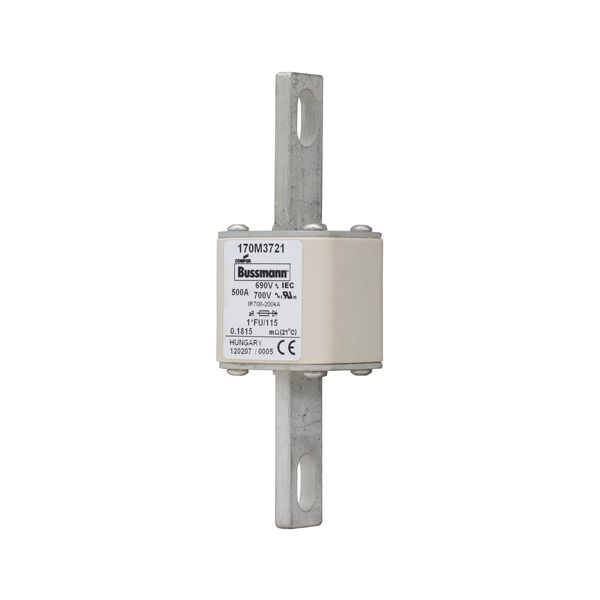 Fuse-link, high speed, 500 A, AC 690 V, compact size 1, 45 x 45 x 148 mm, aR, IEC, UL image 16