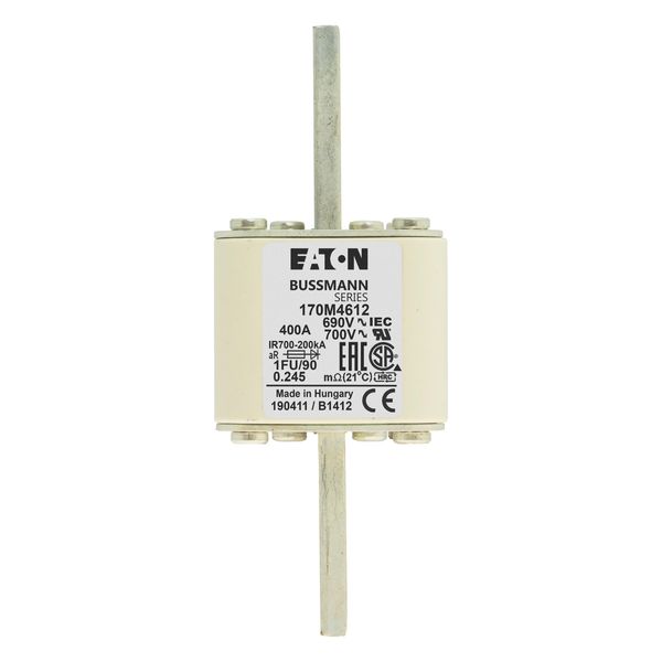 Fuse-link, high speed, 400 A, AC 690 V, size 1, 53 x 69 x 136 mm, aR, IEC, UL, no indicator, 90 mm centers image 6