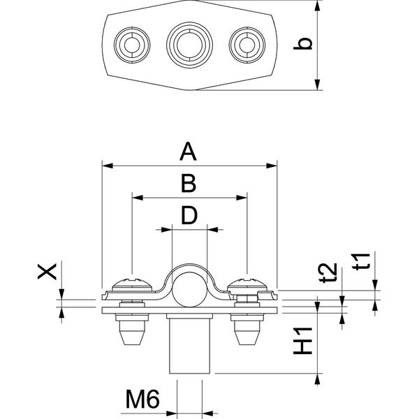 ASG 732 7 A4 Distance saddle with threaded connection M6 6-7mm image 2