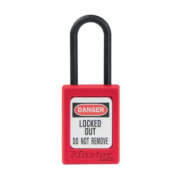 Zenex Padlock Plastic Shackle RED - NO Key retaining 120155 image 1