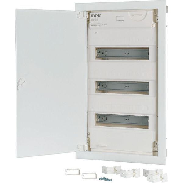 Compact distribution board-flush mounting, 3-rows, super-slim sheet steel door image 2