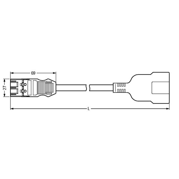 pre-assembled adapter cable Eca Plug/SCHUKO coupler white image 4