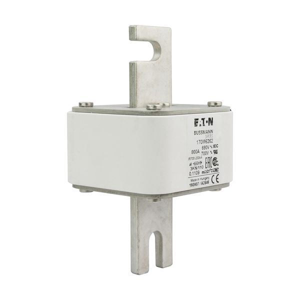 Fuse-link, high speed, 800 A, AC 690 V, DIN 3, 76 x 92 x 139 mm, aR, DIN, IEC, single indicator image 16