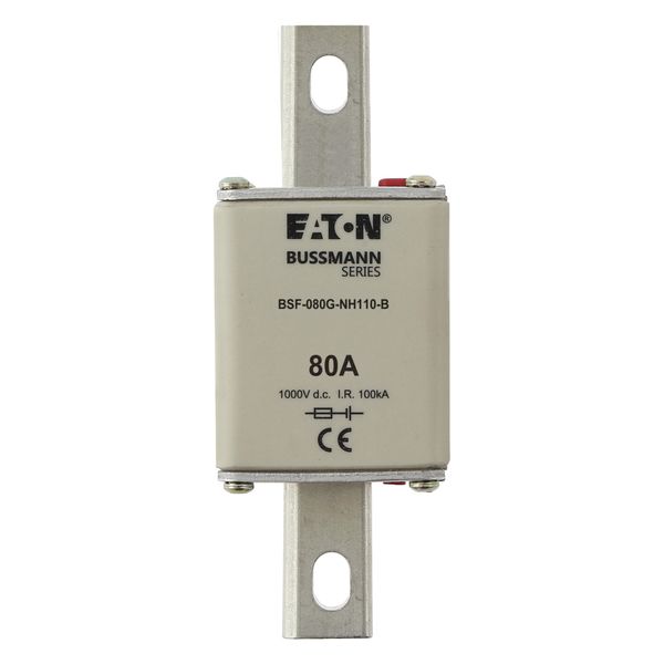 Fuse-link, high speed, 80 A, DC 1000 V, NH1, 40 x 53 x 135 mm, gBat, IEC, bolted connection image 7