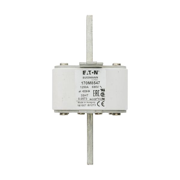 Fuse-link, high speed, 1250 A, AC 690 V, size 3, 76 x 76 x 150 mm, aR, IEC, single indicator image 12