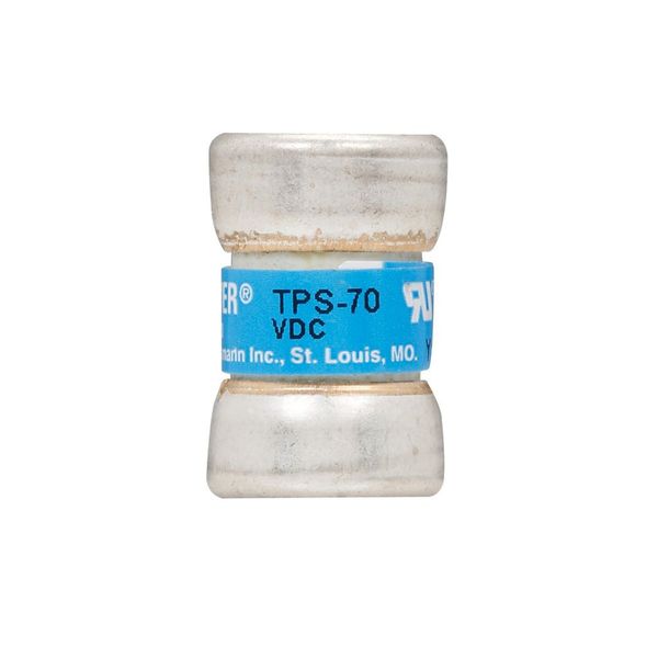 Eaton Bussmann series TPS telecommunication fuse, 170 Vdc, 40A, 100 kAIC, Non Indicating, Current-limiting, Non-indicating, Ferrule end X ferrule end, Glass melamine tube, Silver-plated brass ferrules image 4