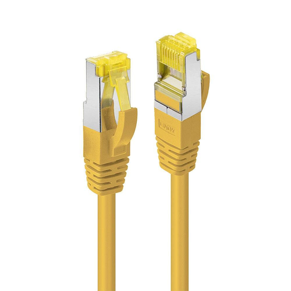 15m RJ45 S/FTP LSZH Network Cable, Yellow Cat.6A Plug, Cat.7 raw cable image 1