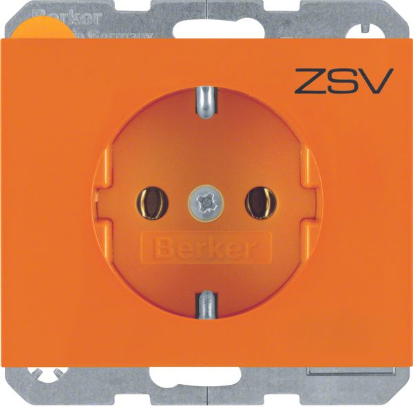 SCHUKO soc. out. "ZSV" imprint, K.1, orange glossy image 1
