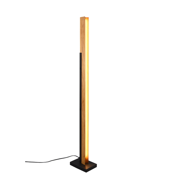 Kerala LED floor lamp matt black/wood image 1