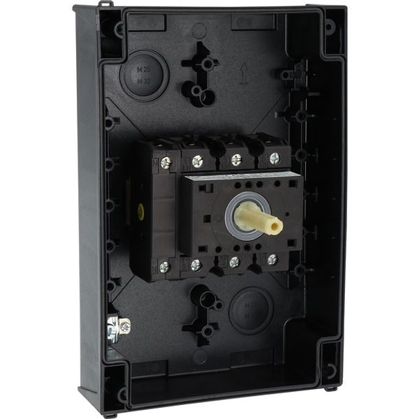 Main switch, P3, 63 A, surface mounting, 3 pole + N, Emergency switching off function, With red rotary handle and yellow locking ring, Lockable in the image 12