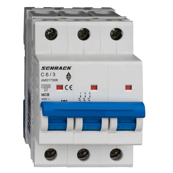 Miniature Circuit Breaker (MCB) AMPARO 10kA, C 6A, 3-pole image 1