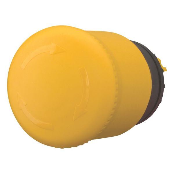 HALT/STOP-Button, RMQ-Titan, Mushroom-shaped, 38 mm, Non-illuminated, Turn-to-release function, yellow, yellow, RAL 9005 image 5