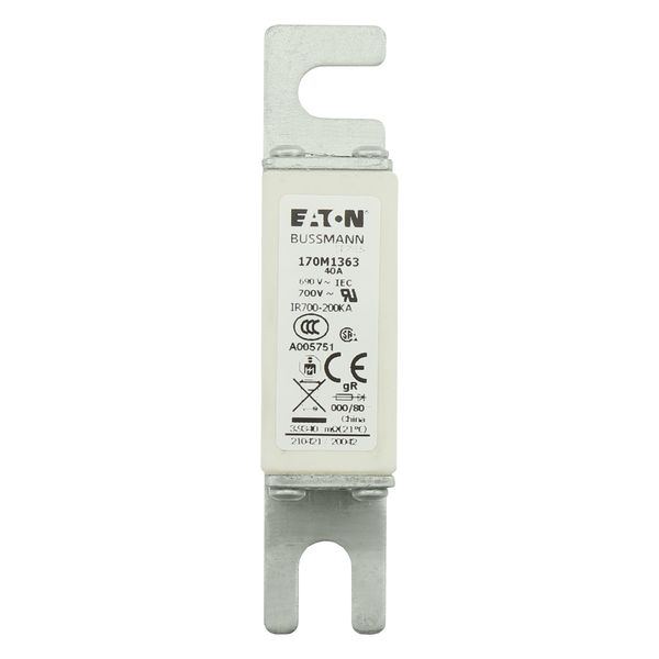 Fuse-link, high speed, 40 A, AC 690 V, DIN 000, 21 x 40 x 100 mm, gR, DIN, IEC, single indicator image 21