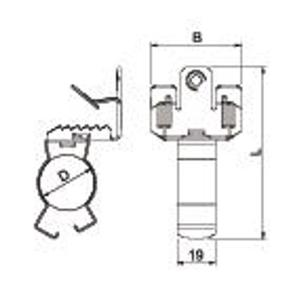 BCVPC 3-7 D20 Beam clamp with bottom pipe clamp 18-24mm 3-7mm image 2