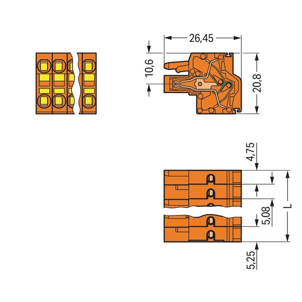 2-conductor female connector Push-in CAGE CLAMP® 2.5 mm² orange image 3