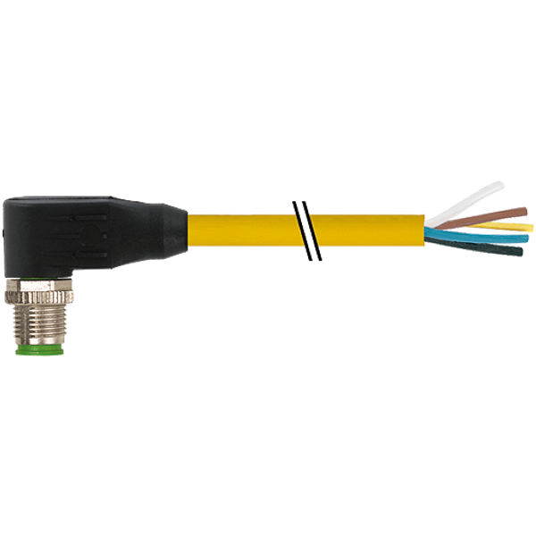 M12 male 90° A-cod. with cable TPE 4x18AWG ye UL/CSA. ITC/PLTC 0.6m image 1