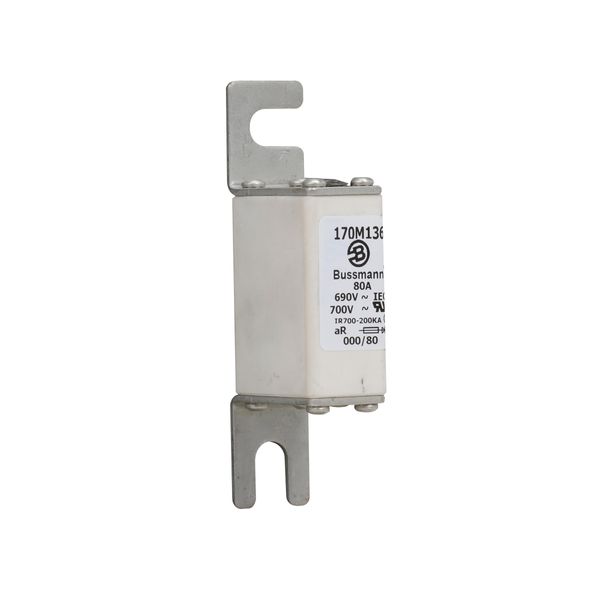 Fuse-link, high speed, 80 A, AC 690 V, DIN 000, 21 x 40 x 100 mm, aR, DIN, IEC, single indicator image 15