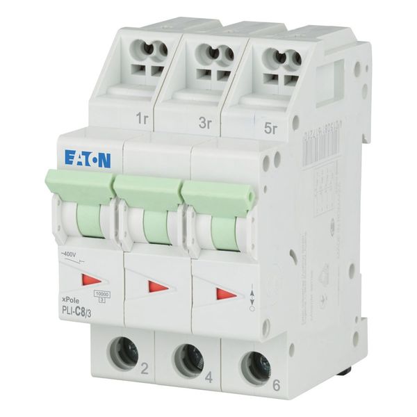 Miniature circuit breaker (MCB) with plug-in terminal, 8 A, 3p, characteristic: C image 2