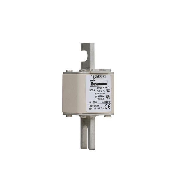 Fuse-link, high speed, 550 A, AC 690 V, compact DIN 1, 45 x 58 x 104 mm, aR, DIN, IEC, single indicator image 12