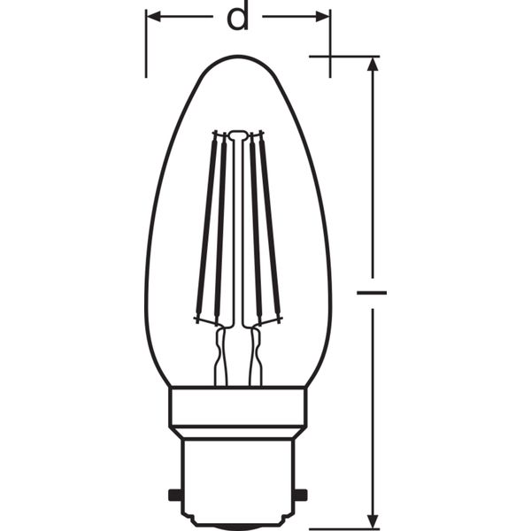 LED CLASSIC B P 4W 827 Clear B22d image 6